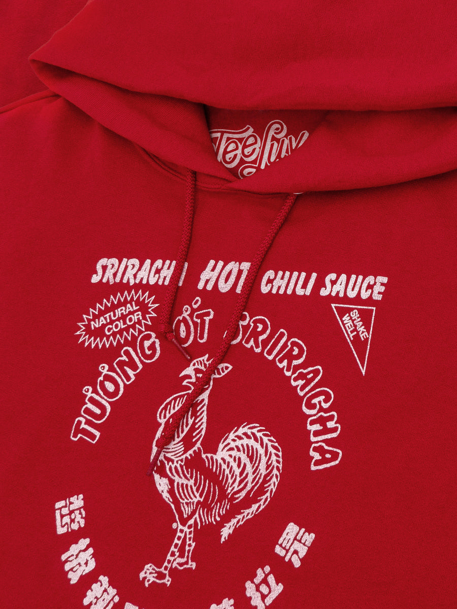 Sriracha Hot Chili Sauce Rooster Logo Hooded Sweatshirt - Red