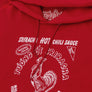 Sriracha Hot Chili Sauce Rooster Logo Hooded Sweatshirt - Red