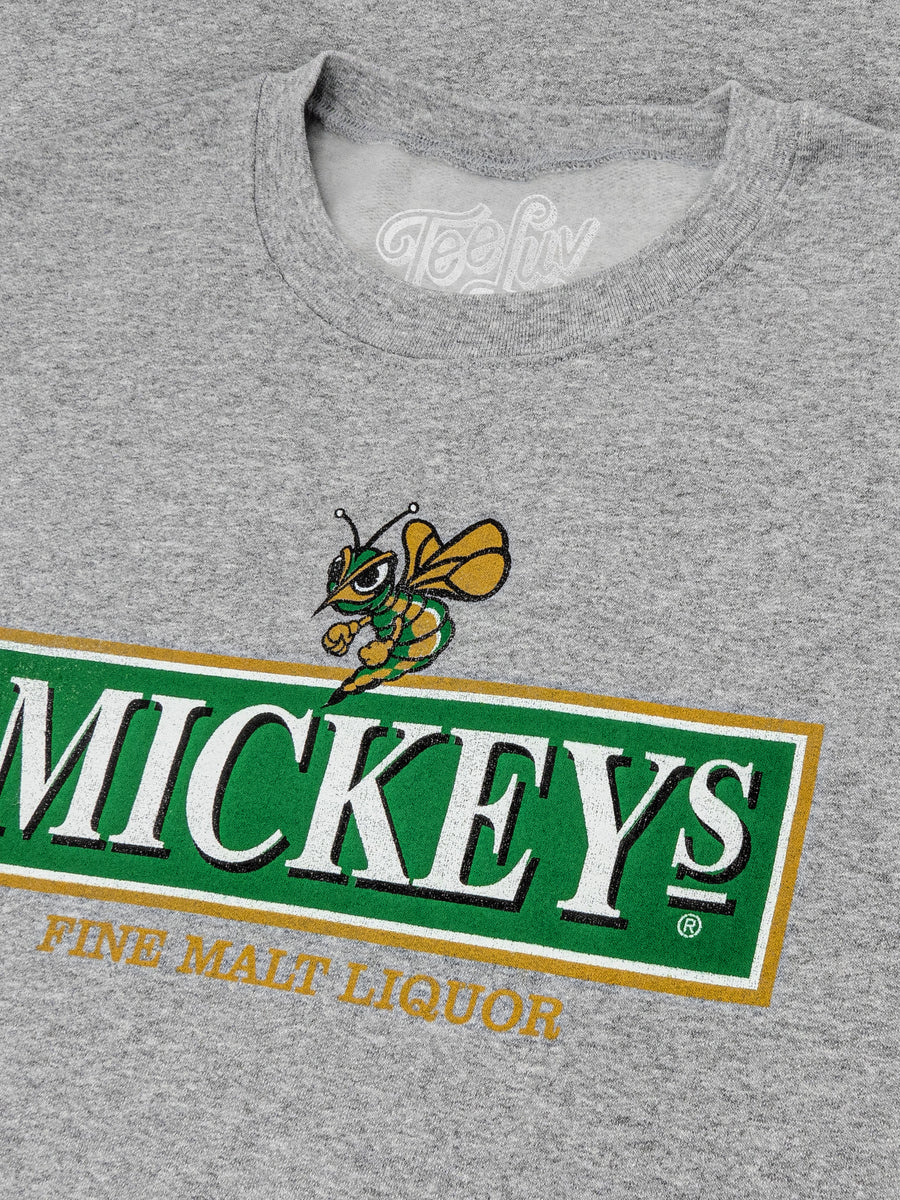 Mickey's Fine Malt Liquor Beer Logo Crewneck Sweatshirt - Athletic Heather Gray