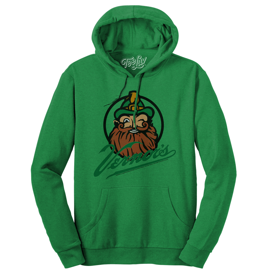 Vernor's Ginger Ale Woody Gnome Hooded Sweatshirt - Kelly Green