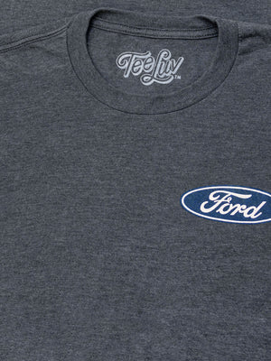 Ford Genuine Parts Car Logo Front and Back Print T-Shirt - Navy Heather