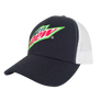 Tee Luv Mountain Dew Mesh Back Soda Logo Baseball Hat - Black and White