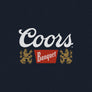 Coors Banquet Beer Double Sided Graphic Hooded Sweatshirt - Navy Blue