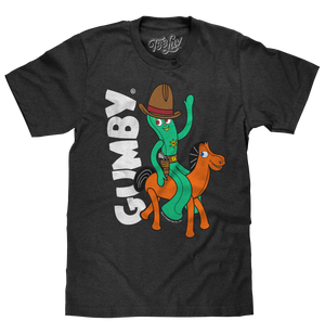 Gumby and Pokey Cowboy T-Shirt - Charcoal Gray Heather