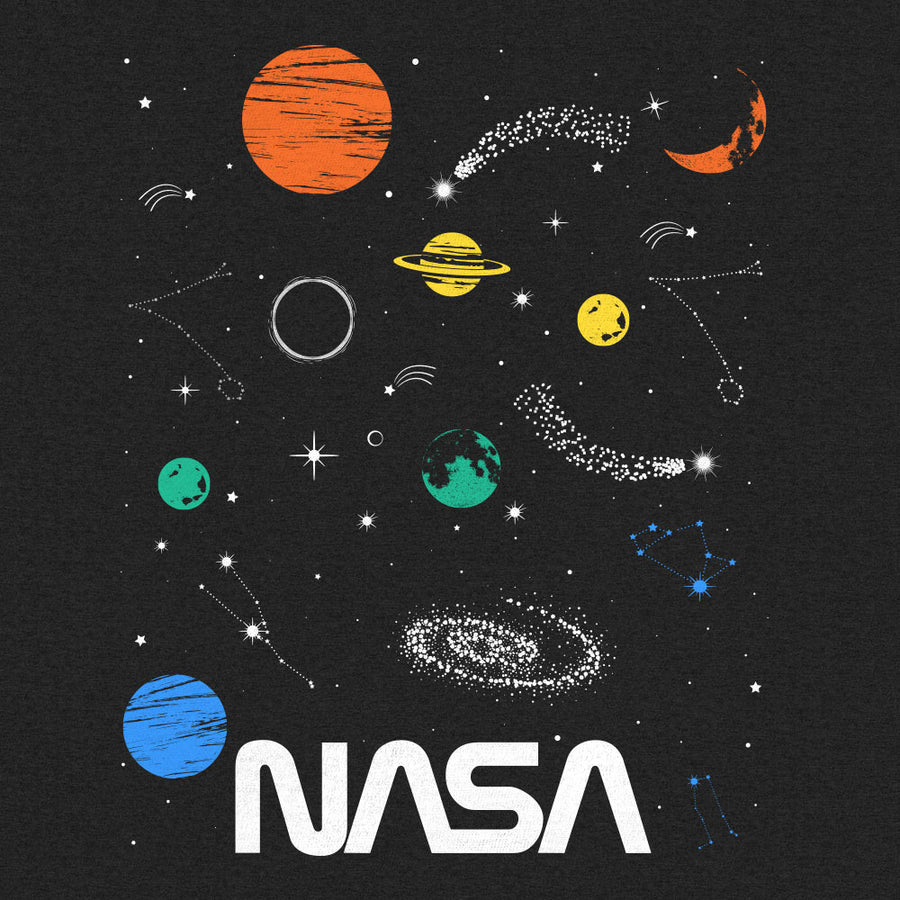 NASA Planets and Stars Space T-Shirt - Black
