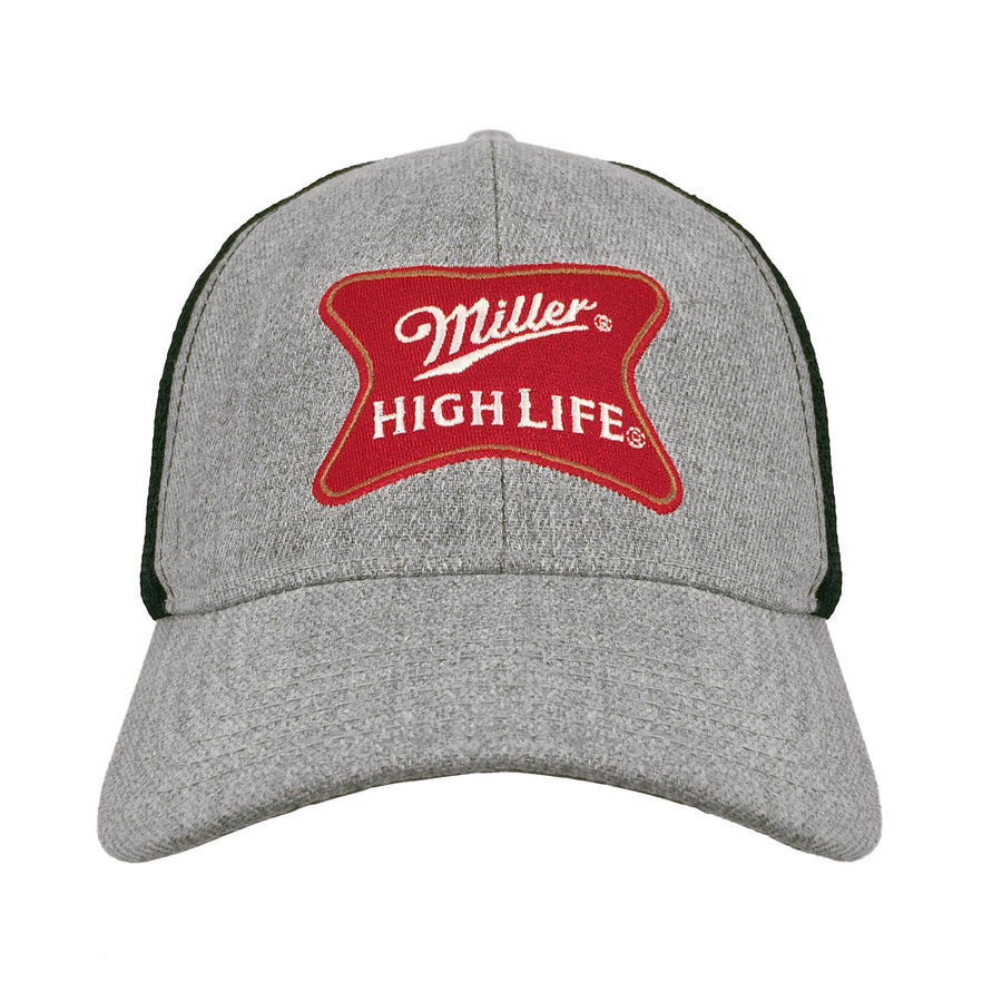 Miller High Life Trucker Style Hat - Gray and Black