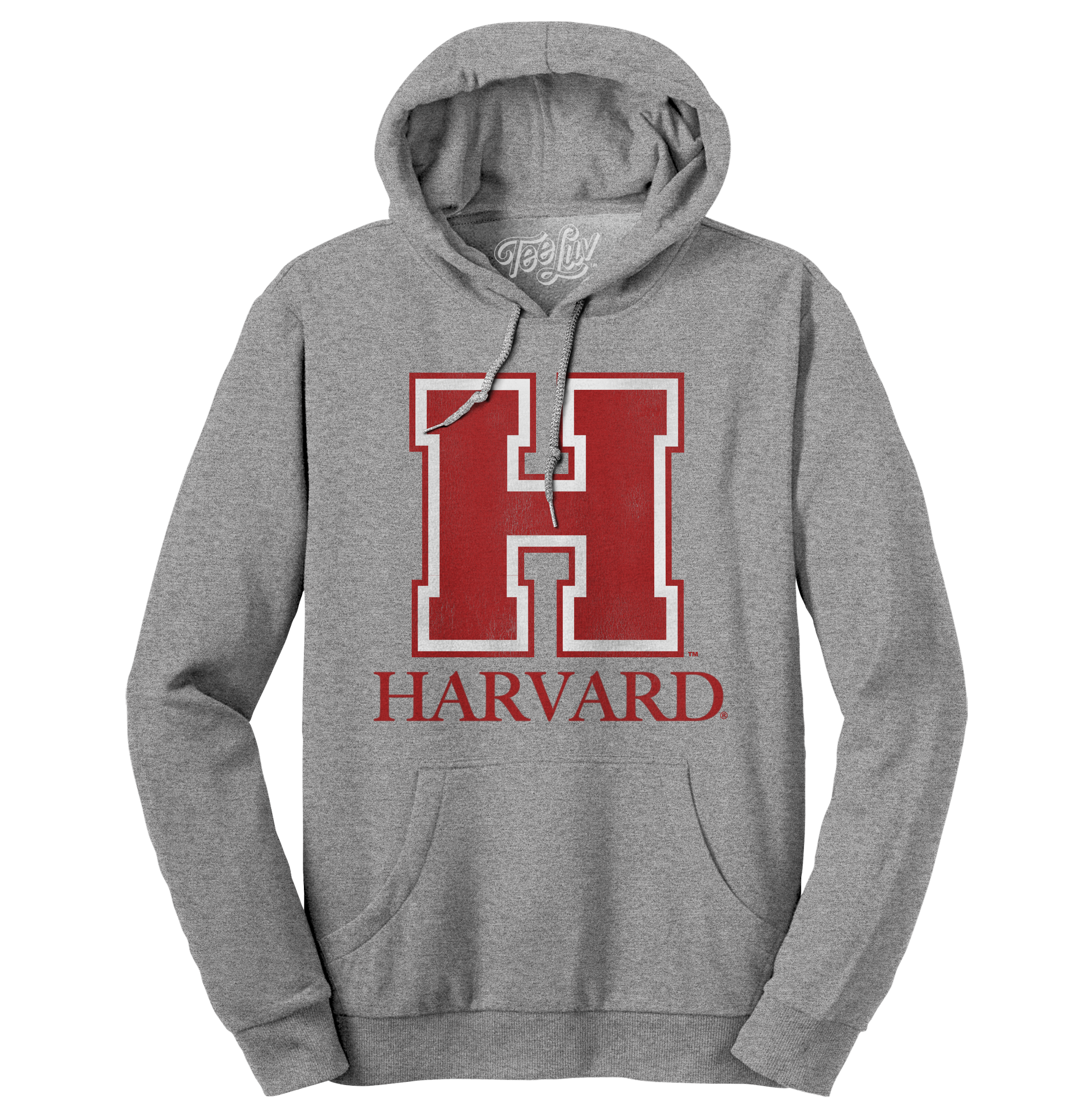 Harvard University H Logo Hooded Sweatshirt Oxford Gray Tee Luv
