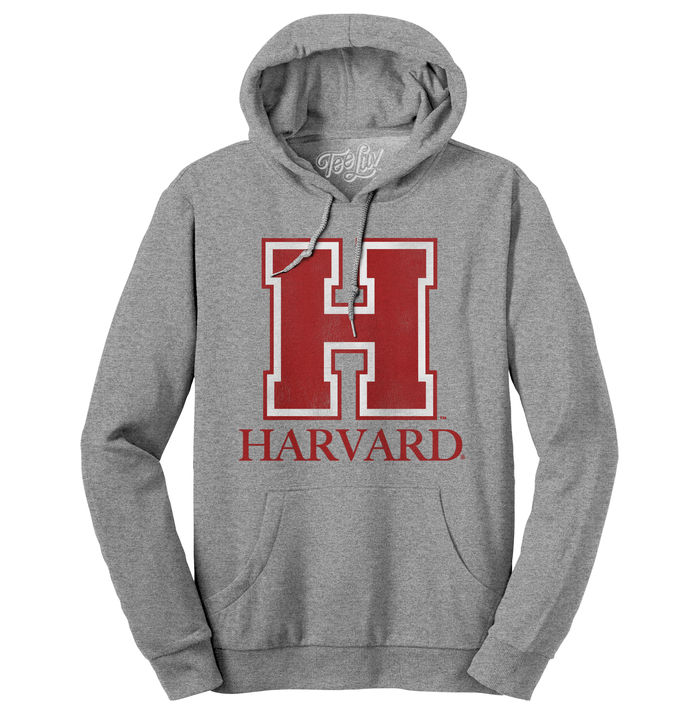 Harvard University H Logo Hooded Sweatshirt Oxford Gray Tee Luv