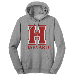 Harvard University H Logo Hooded Sweatshirt - Oxford Gray