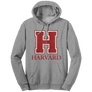 Harvard University H Logo Hooded Sweatshirt - Oxford Gray