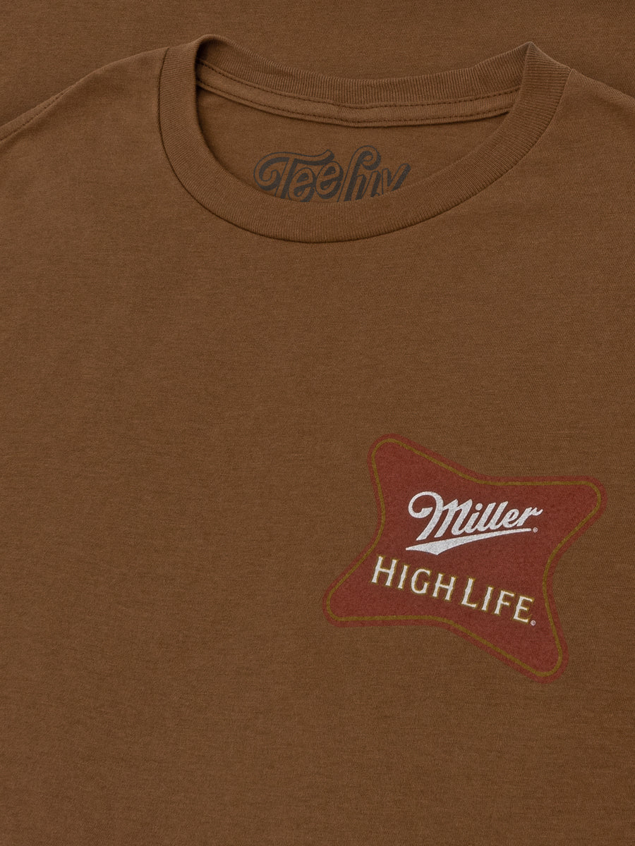 Miller High Life Front and Back Logo T-Shirt - Brown Sugar