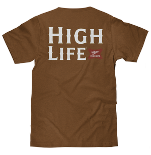 Miller High Life Front and Back Logo T-Shirt - Brown Sugar