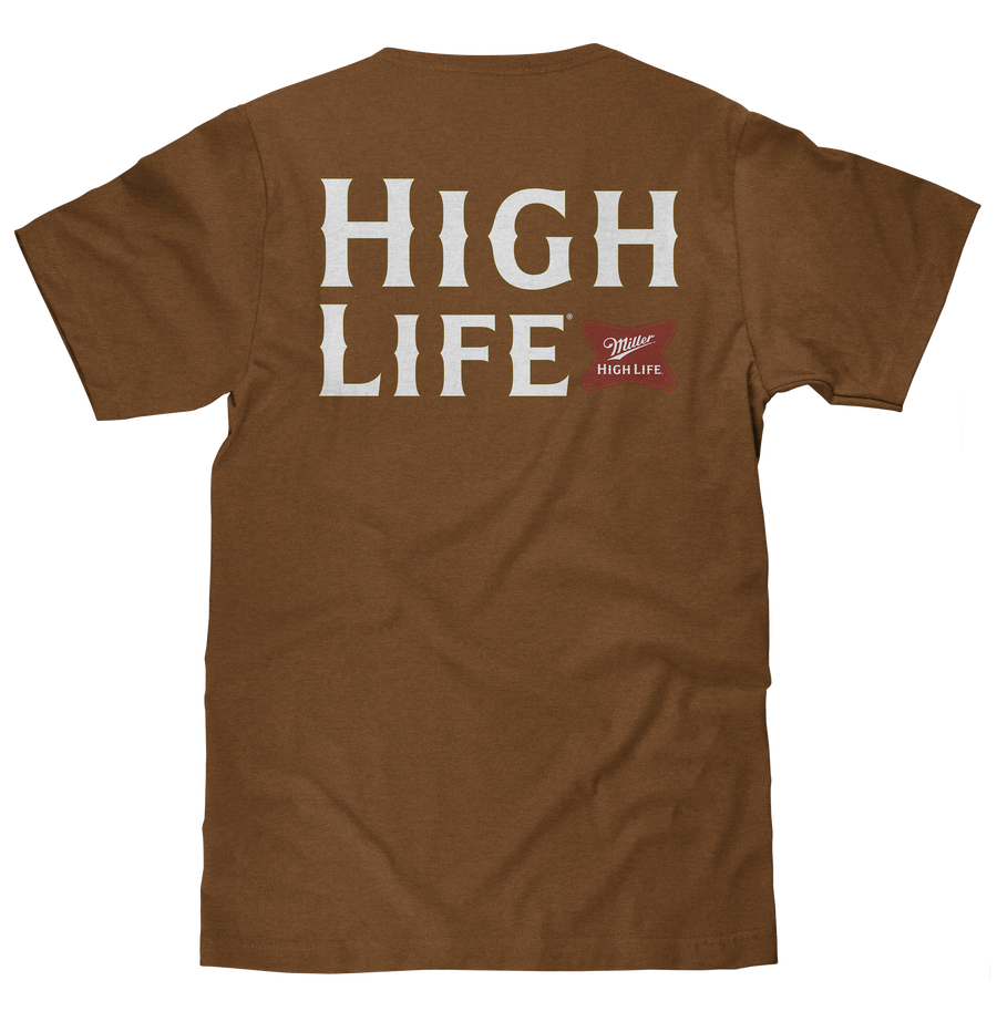 Miller High Life Front and Back Logo T-Shirt - Brown Sugar