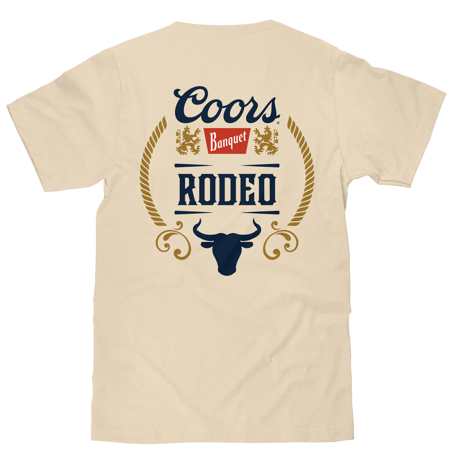 Coors Banquet Rodeo Bull Beer Front and Back T-Shirt