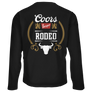 Coors Banquet Beer Rodeo Bull Double Sided Long Sleeve T-Shirt - Black