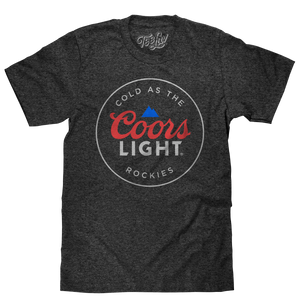 Coors Light Cold as the Rockies Beer T Shirt Charcoal Gray Tee Luv