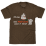 Mr Owl How Many Licks Does It Take Tootsie Roll Pop Candy T-Shirt - Heather Brown