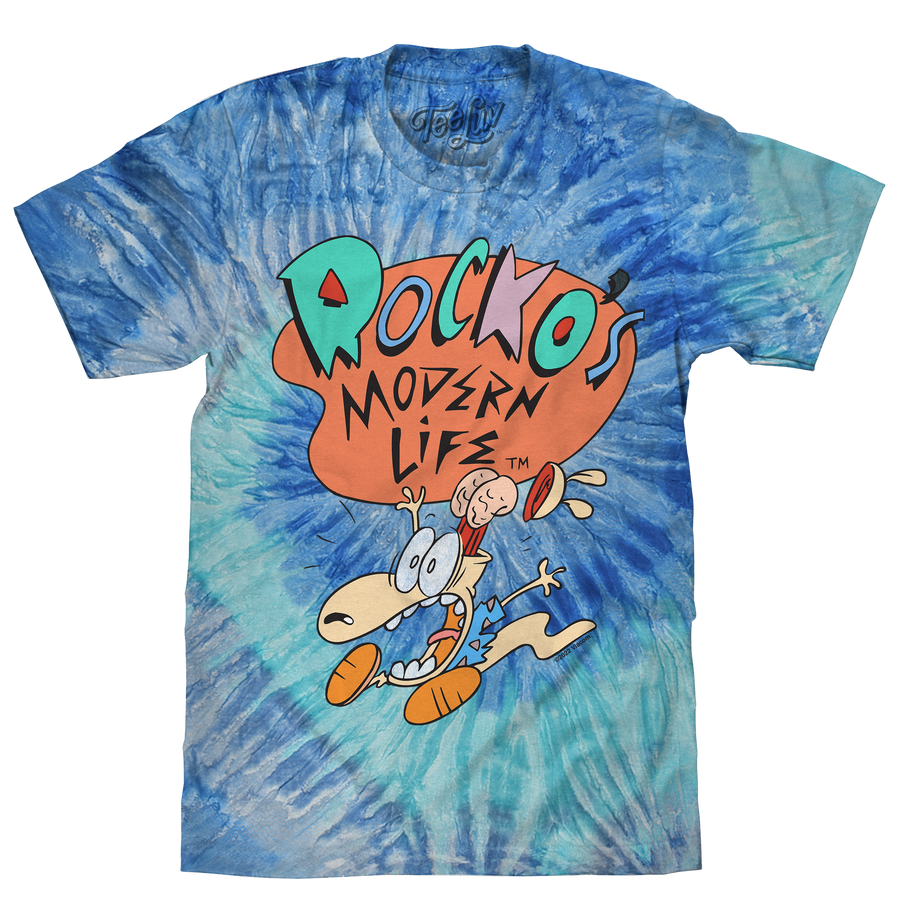 Rocko's Modern Life Tie Dye T-Shirt - Blue Jerry Tie Dye