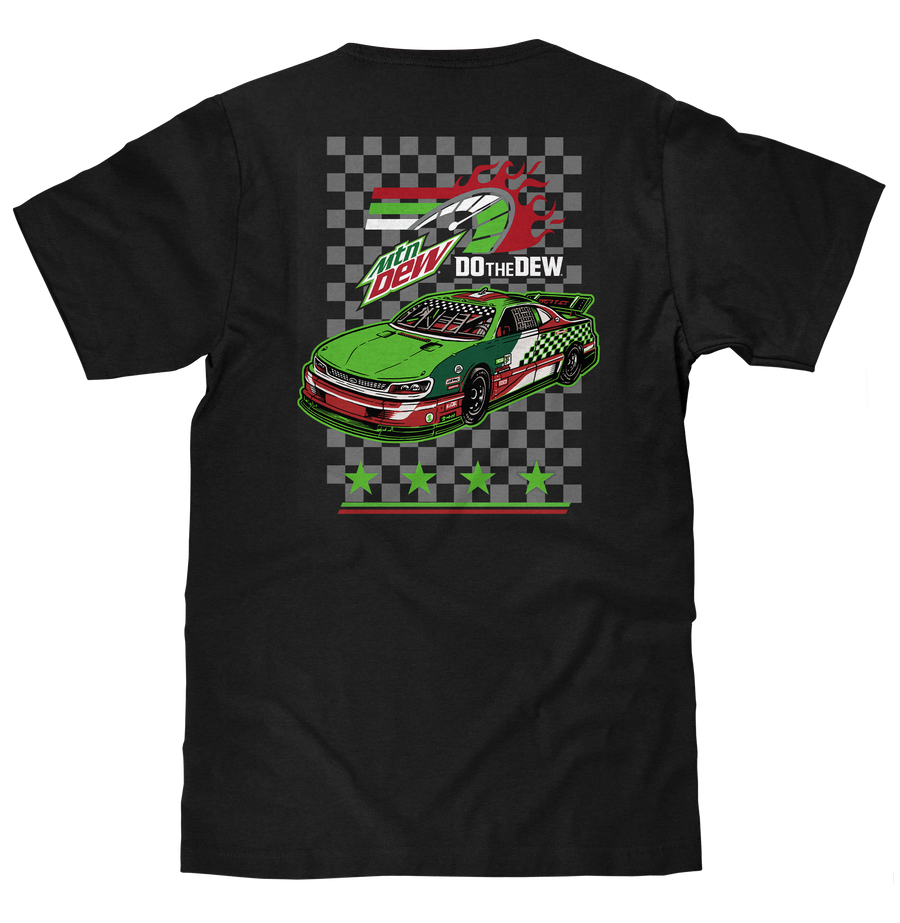 Mountain Dew Racing Front and Back T-Shirt - Black