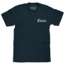 Coors Genuine Bock Beer Left Chest Front and Back Print T-Shirt - Denim Black Heather