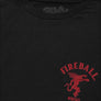 Fireball Whisky Left Chest Front and Back Dragon Mascot Logo T-Shirt - Black
