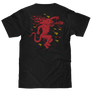 Fireball Whisky Left Chest Front and Back Dragon Mascot Logo T-Shirt - Black