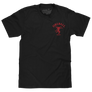 Fireball Whisky Left Chest Front and Back Dragon Mascot Logo T-Shirt - Black