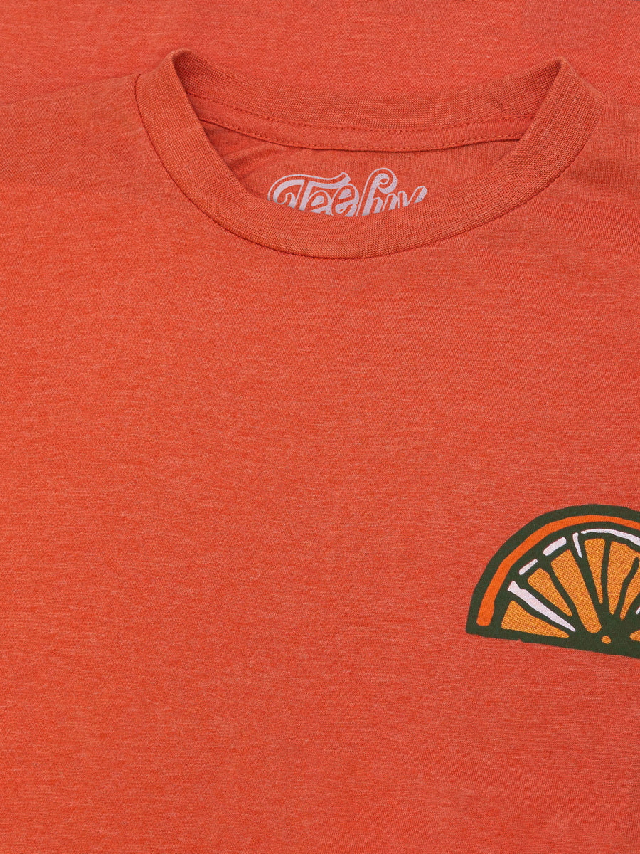Orange Crush Soda Front and Back Print T-Shirt - Orange Heather