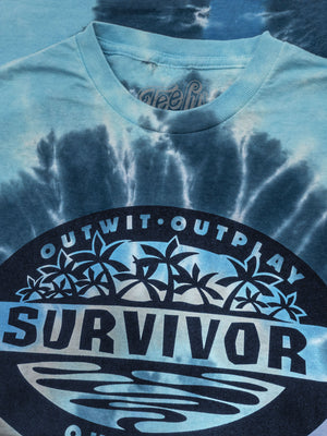 Survivor Logo Outwit Outplay Outlast Tie Dye T-Shirt - Moonbeam Tie Dye
