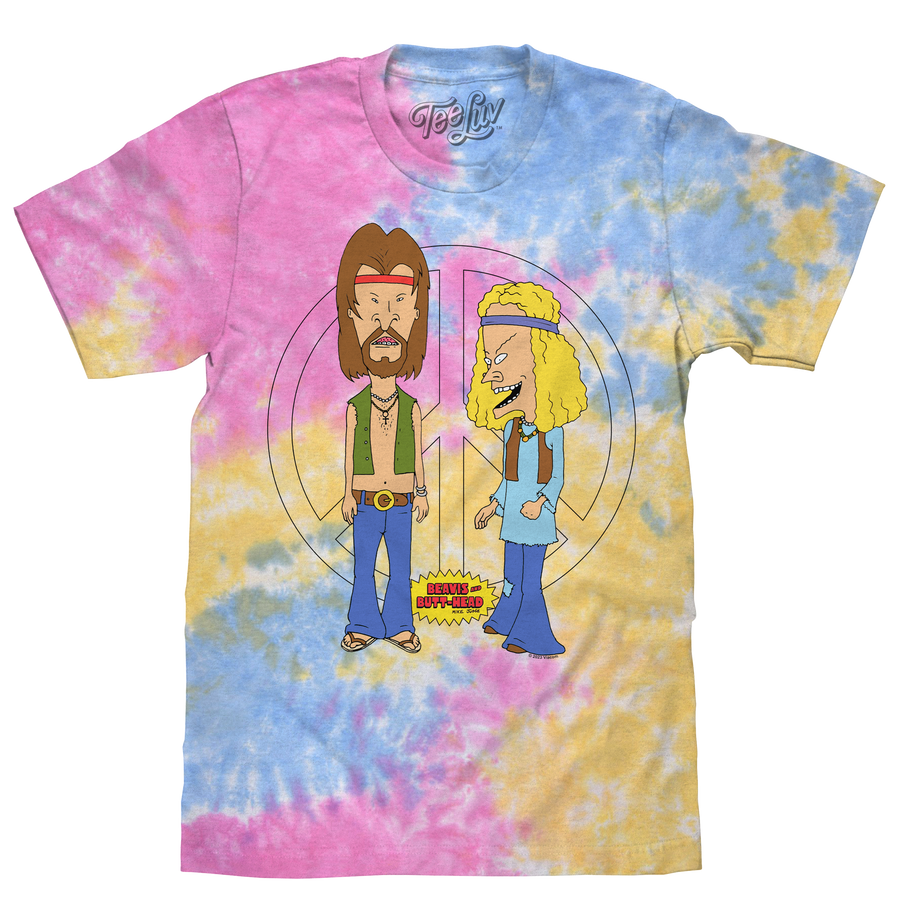 Beavis and Butthead Hippie Tie Dye T-Shirt - Sherbert Tie Dye