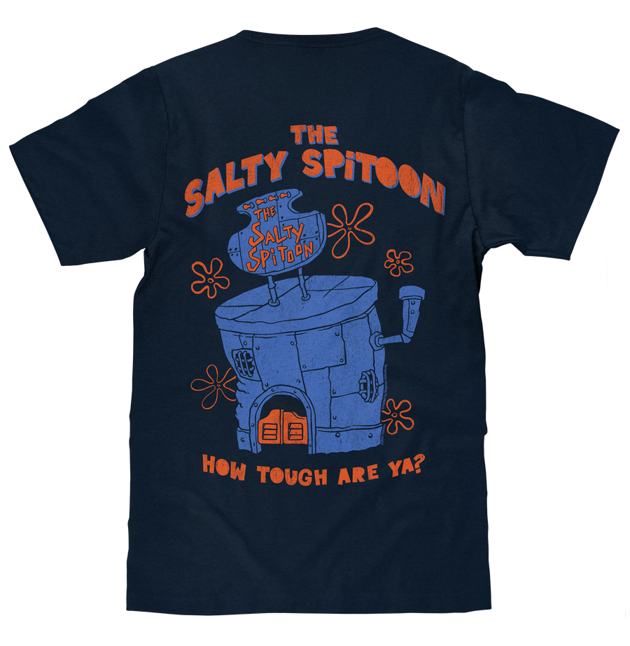 Spongebob Squarepants Salty Spitoon Front/Back T-Shirt - Navy Blue