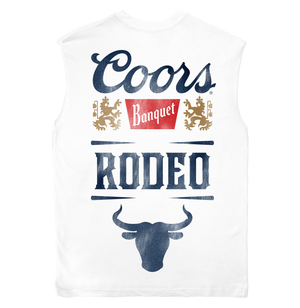 Coors Banquet Rodeo Double Sided Sleeveless Muscle Tee T-Shirt - White