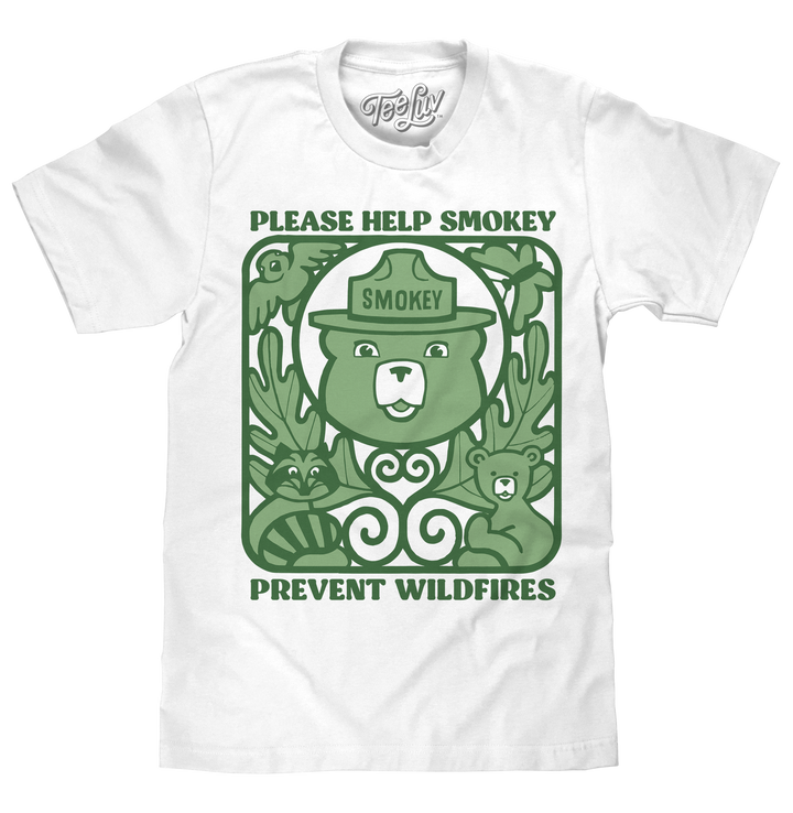 Smokey Bear Prevent Wildfires T-Shirt - White