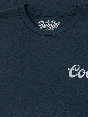 Original Coors Rodeo Cowboy Front and Back Print T-Shirt - Denim Black Heather