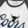 Coors Rodeo Beer Raglan 3/4 Sleeve T-Shirt - White/Charcoal