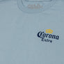 Corona Extra Left Chest Front and Back Beer Logo T-Shirt - Arctic Blue
