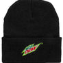 Tee Luv Mountain Dew Soda Logo Knit Hat Beanie - Black
