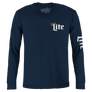 Miller Lite Front/Back/Sleeve Print Long Sleeve T-Shirt - Navy Blue