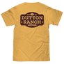 Yellowstone Dutton Ranch Front and Back Printed T-Shirt - Mustard Yellow