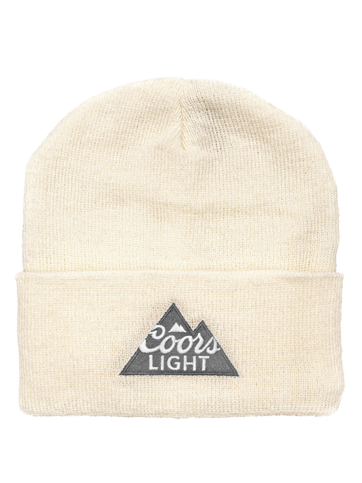 Coors Light Beer Mountain Logo Beanie - White