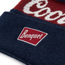 Coors Banquet Pom Pom Beanie Knit Hat - Navy/Burgundy