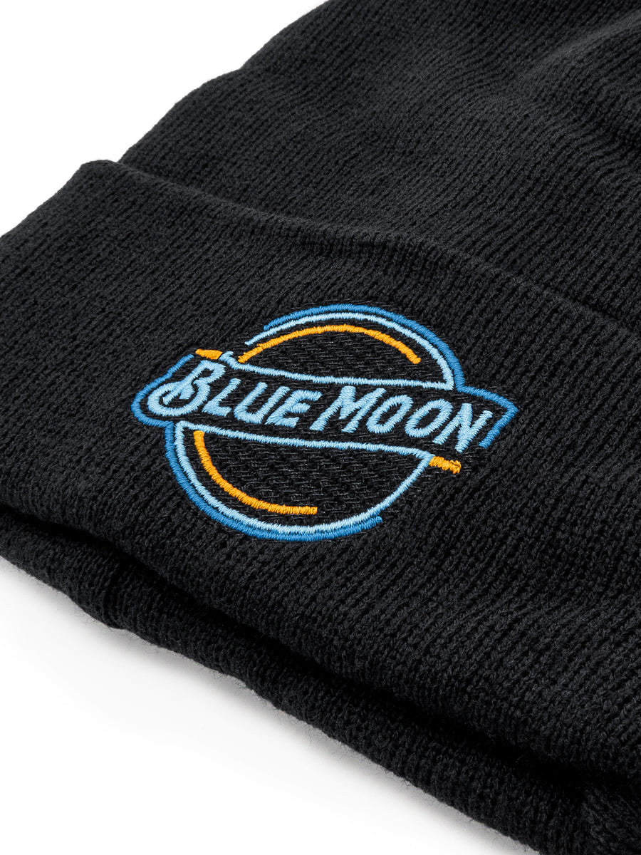 Blue Moon Logo Knit Hat Beanie - Black