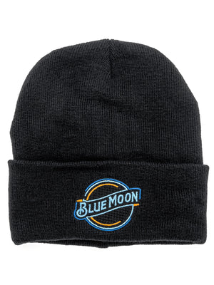 Blue Moon Logo Knit Hat Beanie - Black