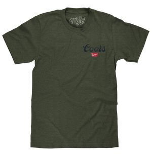 Coors Banquet The Legend Left Chest Front and Back Print T-Shirt - Military Green