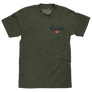 Coors Banquet The Legend Left Chest Front and Back Print T-Shirt - Military Green