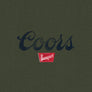 Coors Banquet The Legend Left Chest Front and Back Print T-Shirt - Military Green