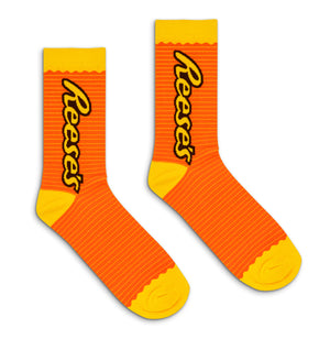 Reese's Candy Logo Crew Socks - Orange/Yellow