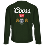 Coors Banquet Double Sided Long Sleeve Beer Logo T-Shirt - Forest Green