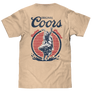 Original Coors Rodeo Legend Double Sided Beer Logo T-Shirt - Cream