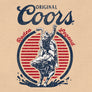 Original Coors Rodeo Legend Double Sided Beer Logo T-Shirt - Cream